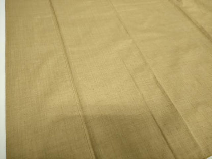 平和屋着物●結城紬　色無地　榛色　正絹　逸品　DABH9293ps