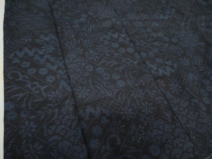 平和屋着物●結城紬　80亀甲　檜垣花文　正絹　逸品　DABH9294ps