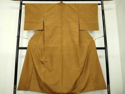 平和屋着物●上質な紬　格子　正絹　逸品　DABH9295ps