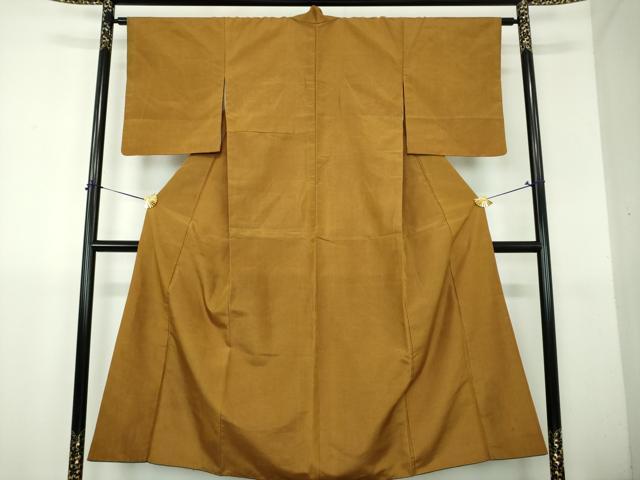 平和屋着物●上質な紬　格子　正絹　逸品　DABH9295ps