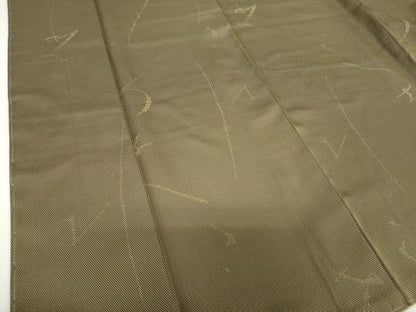 平和屋着物●上質なお召　文字文　正絹　逸品　未使用　DABH9296ps