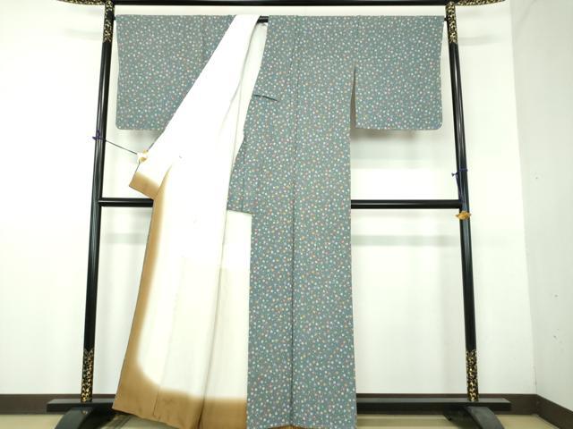平和屋着物●上質な小紋　舞花文　正絹　逸品　未使用　DABH9297ps