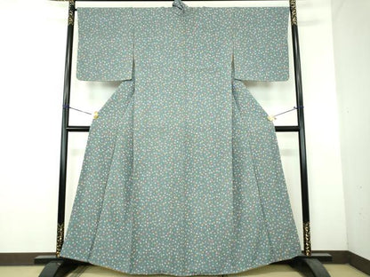 平和屋着物●上質な小紋　舞花文　正絹　逸品　未使用　DABH9297ps