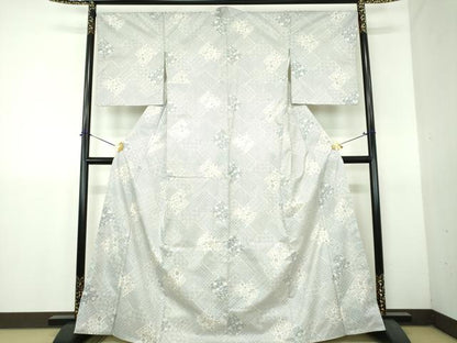平和屋着物●本場染大島紬　吉祥花文　正絹　逸品　DABH9299ps