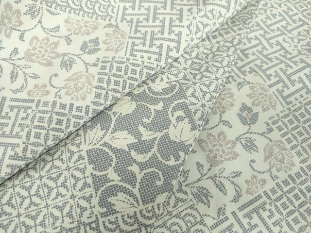 平和屋着物●本場染大島紬　吉祥花文　正絹　逸品　DABH9299ps