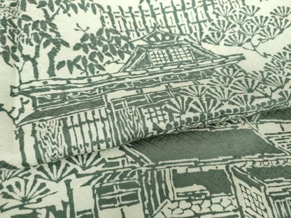 平和屋着物●訪問着　型染　風景文　正絹　逸品　DABH9300ps