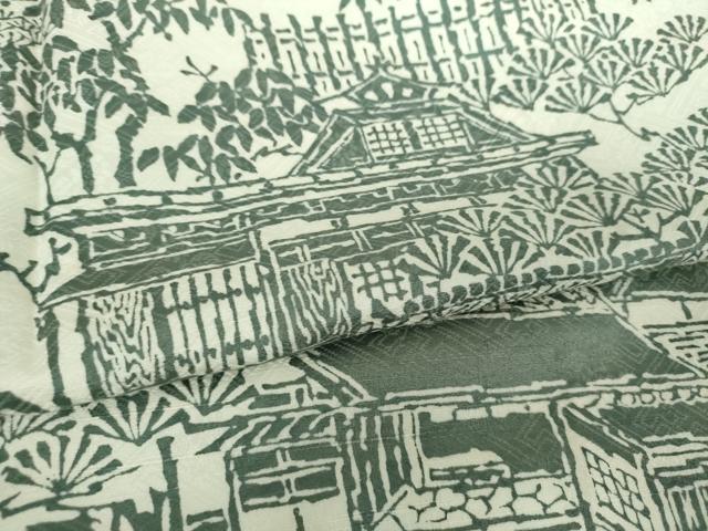 平和屋着物●訪問着　型染　風景文　正絹　逸品　DABH9300ps