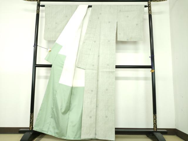 平和屋着物●本場結城紬　重要無形文化財　80亀甲　飛び亀甲柄　丸文　証紙付き　正絹　逸品　DABH9304ps