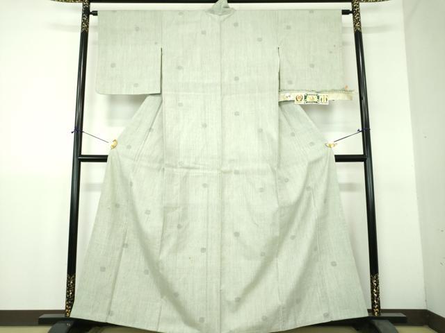 平和屋着物●本場結城紬　重要無形文化財　80亀甲　飛び亀甲柄　丸文　証紙付き　正絹　逸品　DABH9304ps