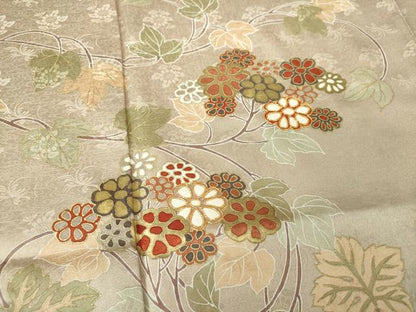 平和屋着物●訪問着　駒刺繍　花唐草文　金彩　正絹　逸品　DABH9310ps