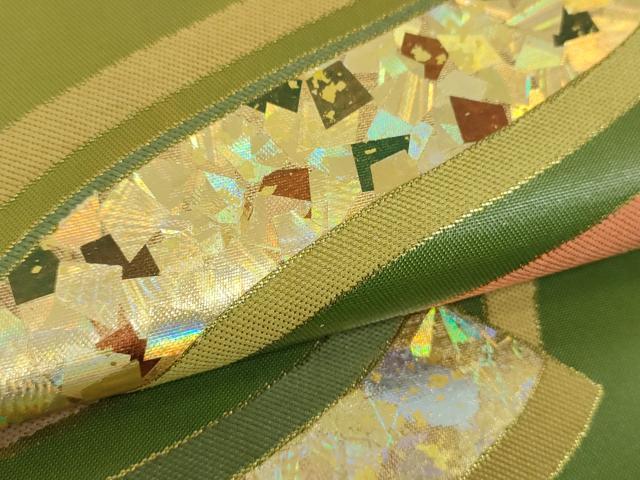 平和屋着物▼金彩友禅作家　金彩の魔術師　堀省平　金煌織　太鼓柄袋帯　瓦文　金銀彩　正絹　逸品　DABH9315ps