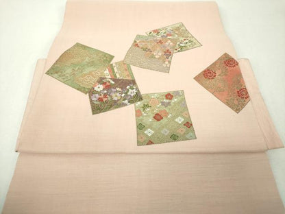平和屋着物▼中国三大刺繍　総相良刺繍　総刺繍　つけ帯　色紙重ね花文　金糸　正絹　逸品　DABH9320ps