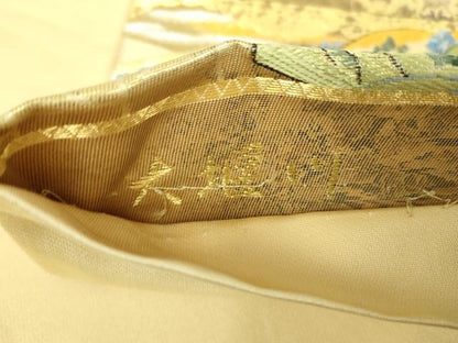 平和屋着物▼六通柄袋帯　唐織　大堰川　金糸　正絹　逸品　DABH9328ps