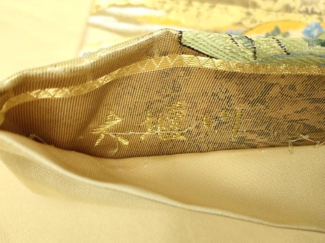 平和屋着物▼六通柄袋帯　唐織　大堰川　金糸　正絹　逸品　DABH9328ps