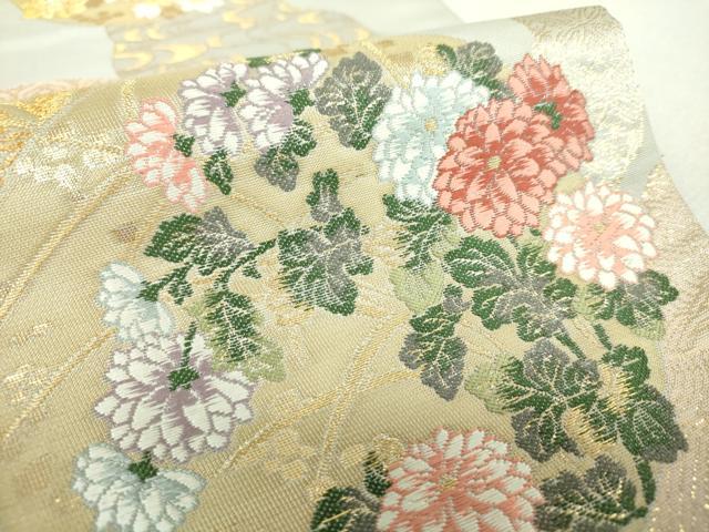 平和屋着物▼六通柄袋帯　唐織　花冠風韻　金糸　正絹　逸品　DABH9355ps
