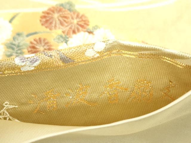 平和屋着物▼六通柄袋帯　清波春扇文　金糸　引箔　正絹　逸品　DABH9359ps
