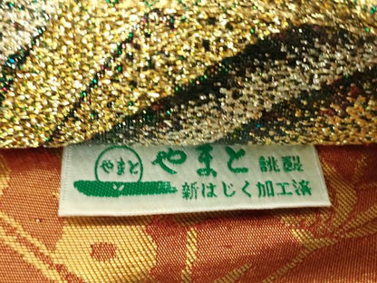 平和屋着物▼両面　全通柄袋帯　舞桜　金銀糸　やまと誂製　正絹　逸品　DABH9371ps