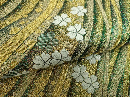 平和屋着物▼両面　全通柄袋帯　舞桜　金銀糸　やまと誂製　正絹　逸品　DABH9371ps