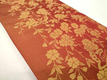 平和屋着物▼両面　全通柄袋帯　舞桜　金銀糸　やまと誂製　正絹　逸品　DABH9371ps