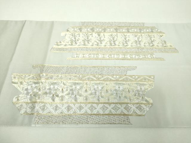 平和屋着物▼中国三大刺繍　相良刺繍　総刺繍　太鼓柄袋帯　更紗花文　金銀糸　正絹　逸品　DABH9408ps