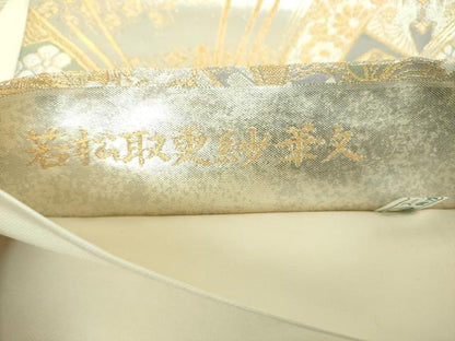 平和屋着物▼六通柄袋帯　作家物　若松取更紗華文　金銀糸　鈴乃屋扱い　正絹　逸品　DABH9430ps