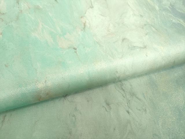 平和屋着物▼六通柄袋帯　墨流し文様　金彩　正絹　逸品　未使用　DABH9431ps