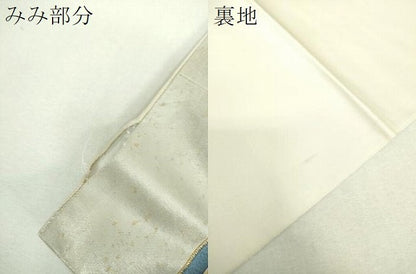 平和屋着物▼六通柄袋帯　唐織　亀甲舞蝶花鳥文　金銀糸　正絹　逸品　DABH9433ps