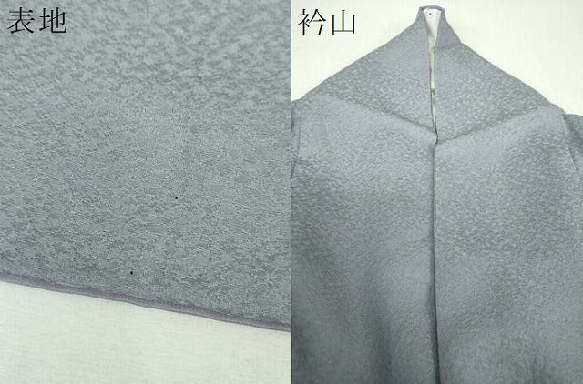 平和屋着物●上質な色無地　紋意匠　灰青色　正絹　逸品　DABH9448ps