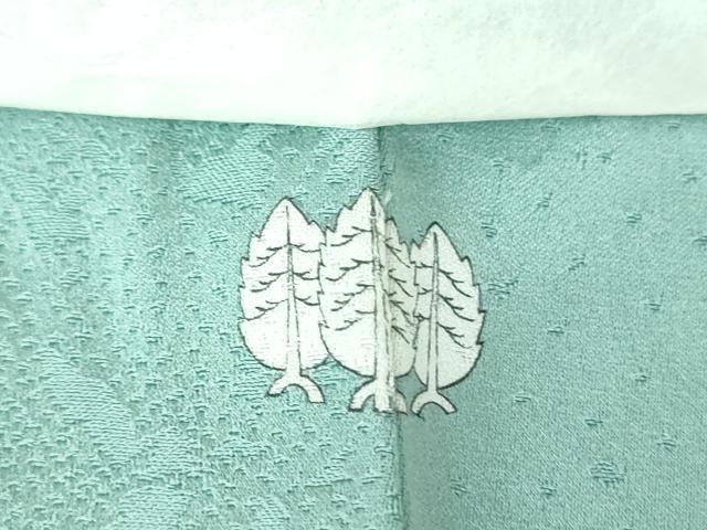 平和屋着物●上質な色無地　霞地紋　白群色　正絹　逸品　未使用　DABH9450ps