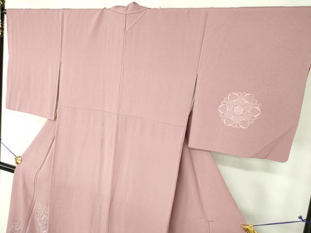 平和屋着物●中国三大刺繍　スワトウ刺繍　汕頭刺繍　総刺繍　無地絵羽訪問着　正倉院花文　鴇浅葱色　正絹　逸品　DABH9451ps