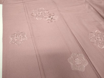 平和屋着物●中国三大刺繍　スワトウ刺繍　汕頭刺繍　総刺繍　無地絵羽訪問着　正倉院花文　鴇浅葱色　正絹　逸品　DABH9451ps