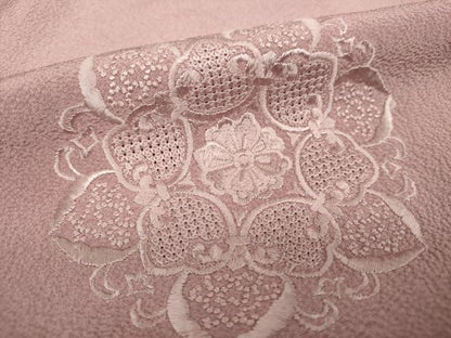 平和屋着物●中国三大刺繍　スワトウ刺繍　汕頭刺繍　総刺繍　無地絵羽訪問着　正倉院花文　鴇浅葱色　正絹　逸品　DABH9451ps