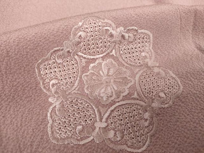 平和屋着物●中国三大刺繍　スワトウ刺繍　汕頭刺繍　総刺繍　無地絵羽訪問着　正倉院花文　鴇浅葱色　正絹　逸品　DABH9451ps
