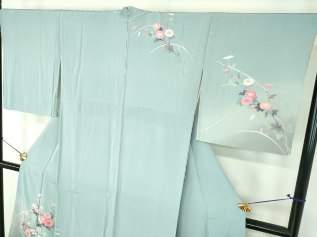 平和屋着物●訪問着　友禅　花鳥文　暈し染め　正絹　逸品　DABH9454ps