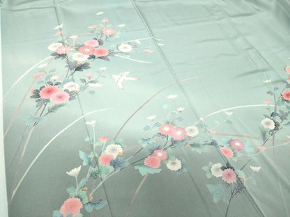 平和屋着物●訪問着　友禅　花鳥文　暈し染め　正絹　逸品　DABH9454ps