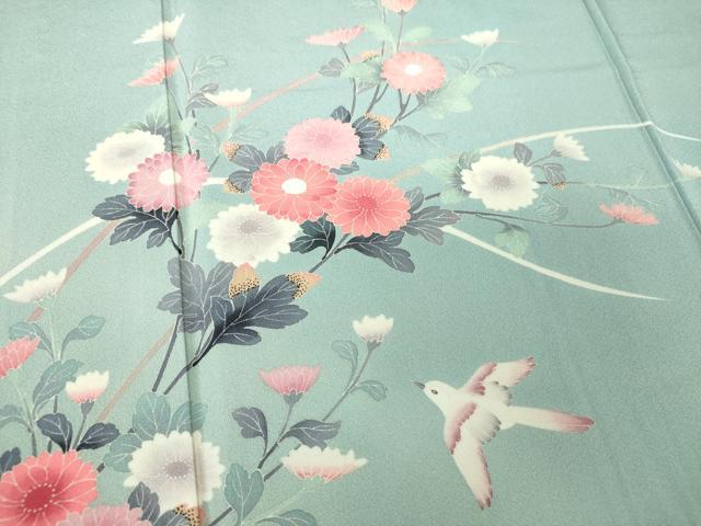 平和屋着物●訪問着　友禅　花鳥文　暈し染め　正絹　逸品　DABH9454ps