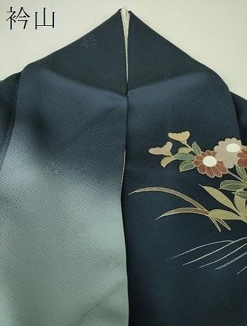 平和屋着物●訪問着　駒刺繍　柴垣笹梅舟文　沢瀉　暈し染め　金彩　ロング丈　正絹　逸品　DABH9458ps