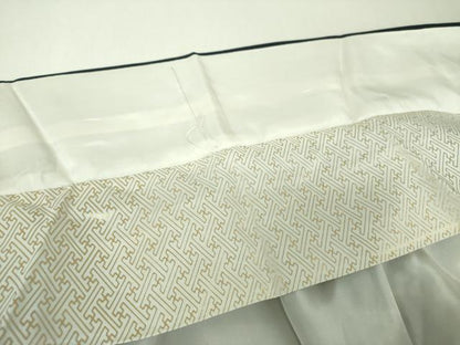 平和屋着物●訪問着　駒刺繍　柴垣笹梅舟文　沢瀉　暈し染め　金彩　ロング丈　正絹　逸品　DABH9458ps