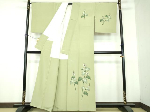 平和屋着物●訪問着　ろうけつ染め　草花文　正絹　逸品　DABH9459ps
