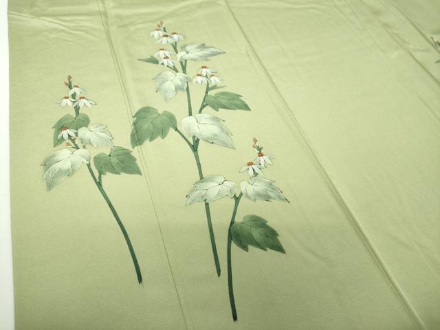 平和屋着物●訪問着　ろうけつ染め　草花文　正絹　逸品　DABH9459ps