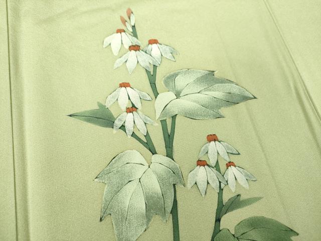 平和屋着物●訪問着　ろうけつ染め　草花文　正絹　逸品　DABH9459ps