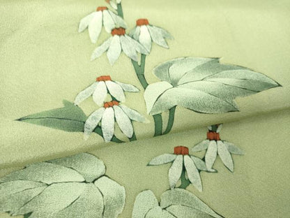 平和屋着物●訪問着　ろうけつ染め　草花文　正絹　逸品　DABH9459ps