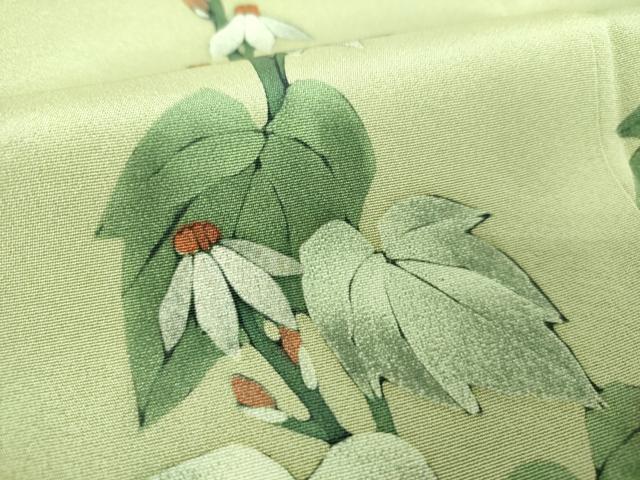 平和屋着物●訪問着　ろうけつ染め　草花文　正絹　逸品　DABH9459ps