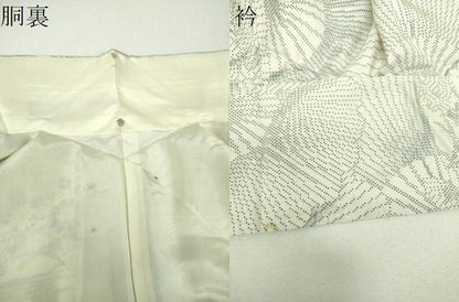 平和屋着物●本場大島紬　白大島　7マルキ　総絣　舞扇花文　そごう扱い　正絹　逸品　DABH9460ps
