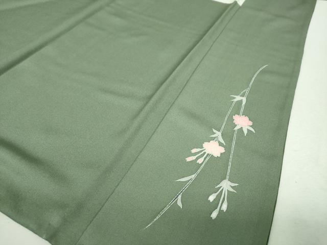 平和屋着物●訪問着　枝垂れ桜　雲取り花文　暈し染め　銀彩　正絹　逸品　DABH9461ps