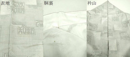 平和屋着物●本場大島紬　白大島　9マルキ　文字文　正絹　逸品　DABH9473ps