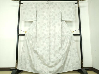 平和屋着物●本場大島紬　白大島　9マルキ　文字文　正絹　逸品　DABH9473ps