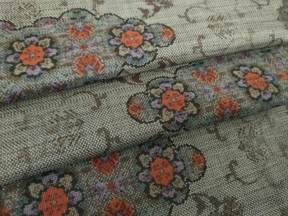 平和屋着物●本場大島紬　9マルキ　雲取り花唐草文　正絹　逸品　未使用　DABH9474ps