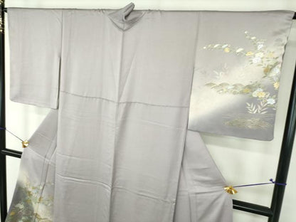 平和屋着物●訪問着　流水花文　暈し染め　金銀彩　正絹　逸品　未使用　DABH9477ps