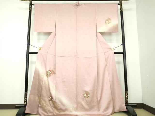 平和屋着物●訪問着　地紙流水花文　暈し染め　金彩　正絹　逸品　未使用　DABH9482ps